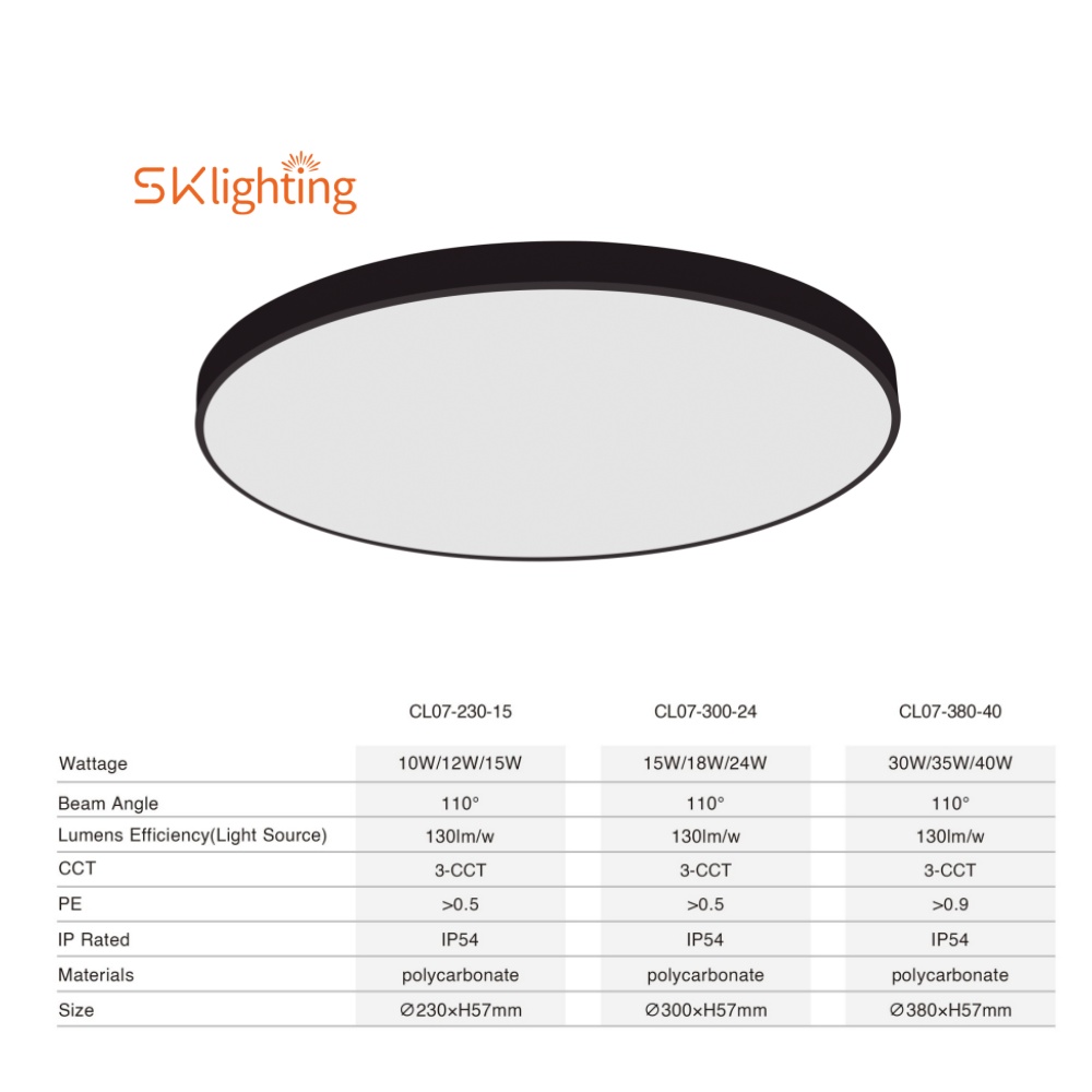 CL07-Black 18w switchable infrared remote control dimmable CRI adjustable ceiling light CCT chip light emitting diode household indoor hotel ceiling light