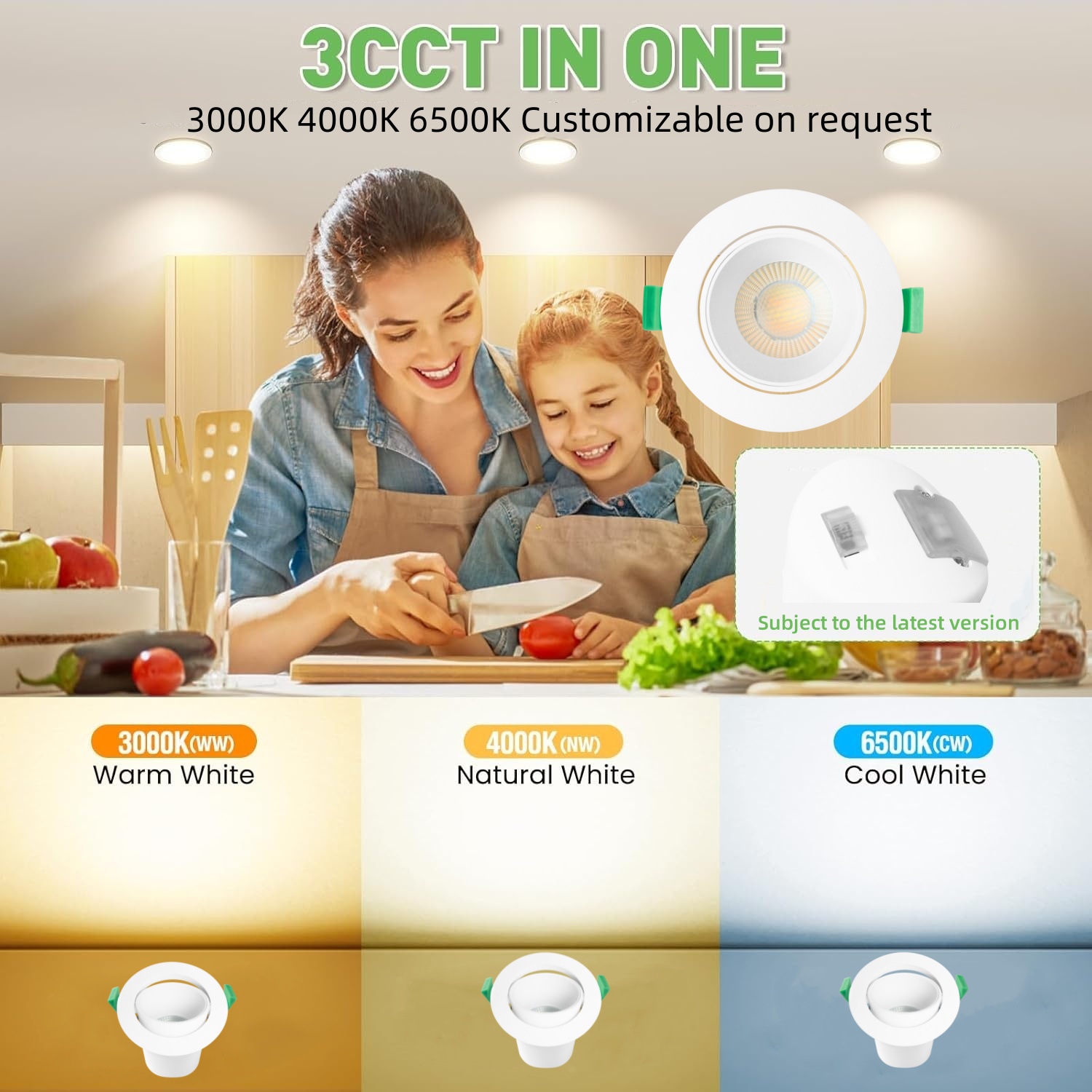 DL13 Led Downlight 8W Flat Dimming 3cct saa  ip44 Waterproof Anti-glare Light Downlight Spot Lights Led Ceiling Downlight 90mm  lamp