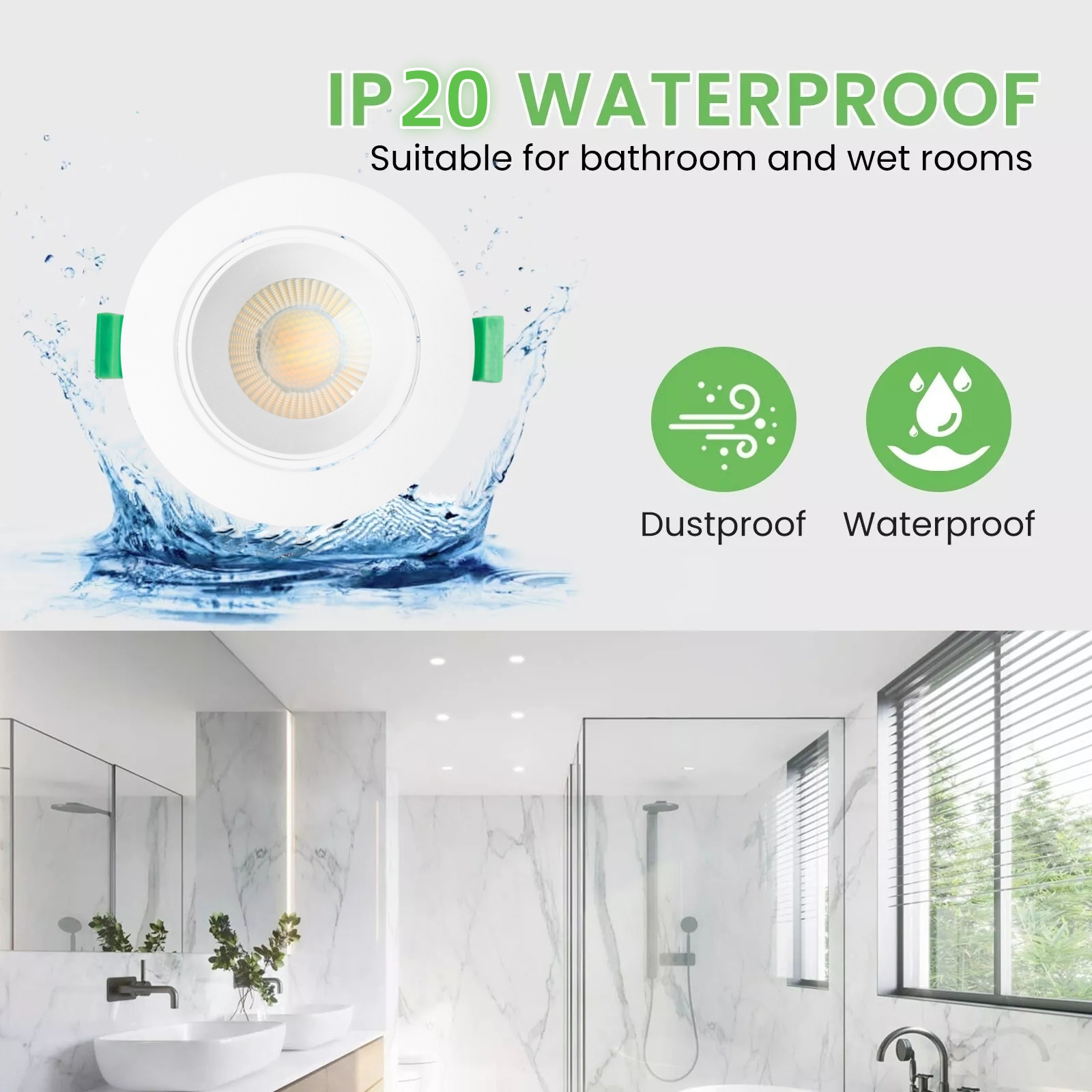 DL13 Led Downlight 8W Flat Dimming 3cct saa  ip44 Waterproof Anti-glare Light Downlight Spot Lights Led Ceiling Downlight 90mm  lamp