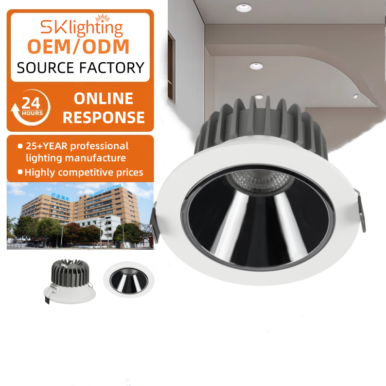 DL16 Modern design aluminum indoor LED anti-glare downlight waterproof IP54 patch LED embedded Lamp Hotel office easy to use embedded