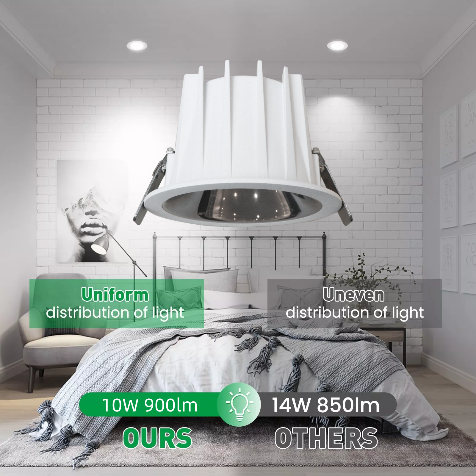 DL23  Outdoor bathroom balcony hotel shopping mall spotlight light IP67 waterproof light emitting diode downlight 10w 18w 25w 36w recessed ceiling light