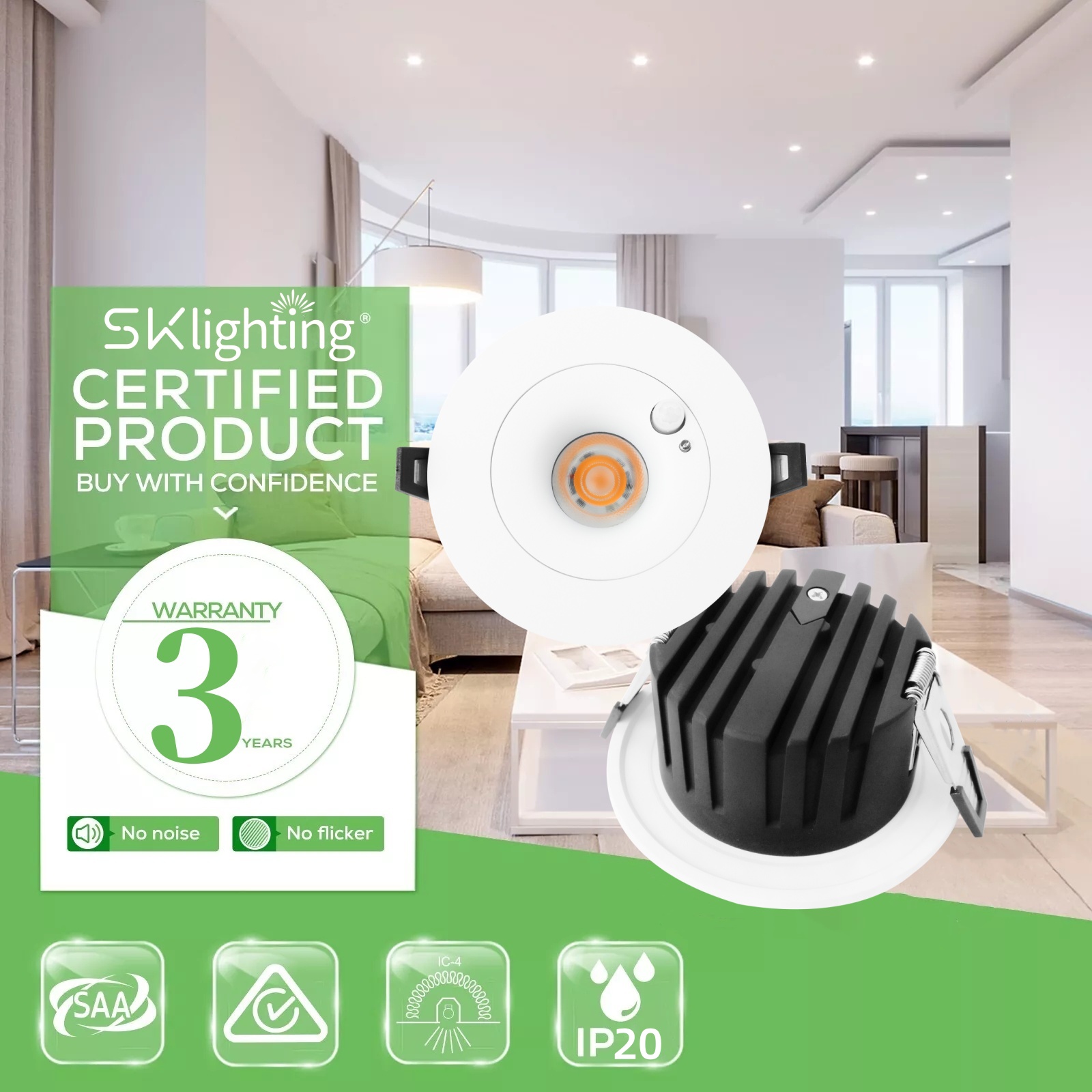 DL30 Induction downlight Light IP20 Waterproof LED Downlight 9W 12w 18w 24W Recessed Ceiling Light for Outdoor Bathroom Hotel  Mall spotlight 90mm cutout