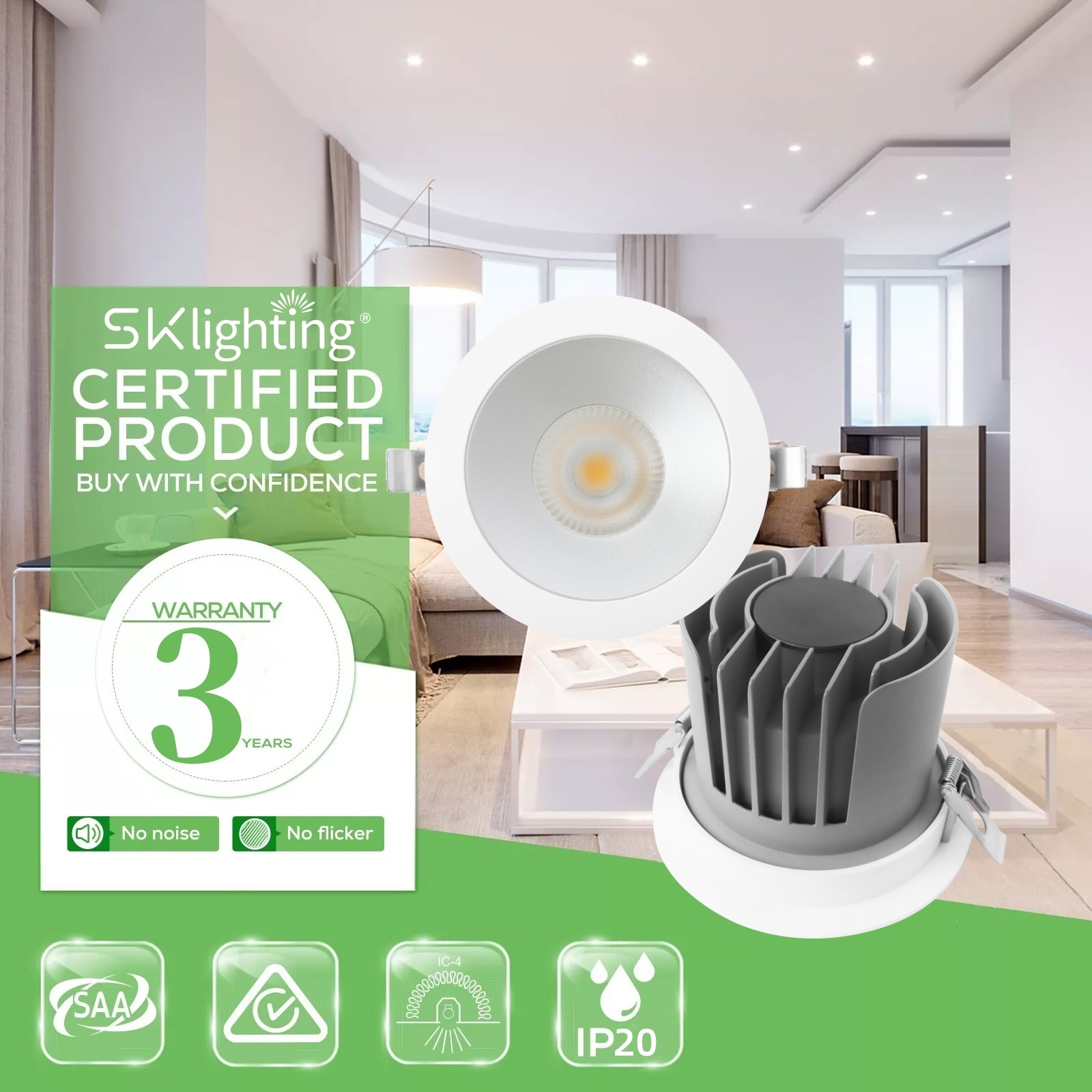 DL27 Color non flickering ceiling recessed downlight antiglare ip20 spotlight dimmable 12w 18w 28w 36w light emitting diode spotlight