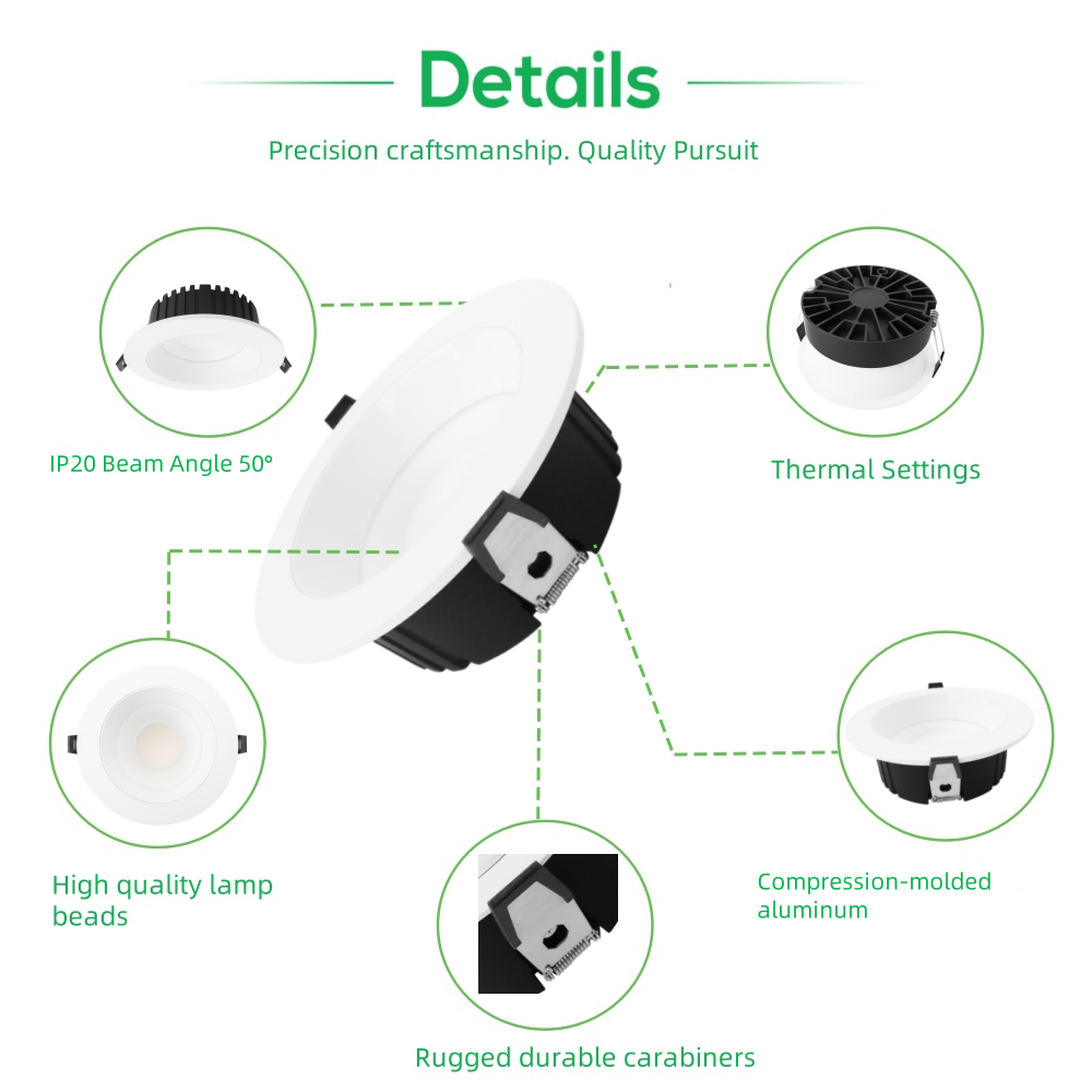 DL30 Light IP20 Waterproof LED Downlight COB SAA 9W 12w 18w 24W Recessed Ceiling Light Outdoor Bathroom Balcony Hotel  Mall spotlight