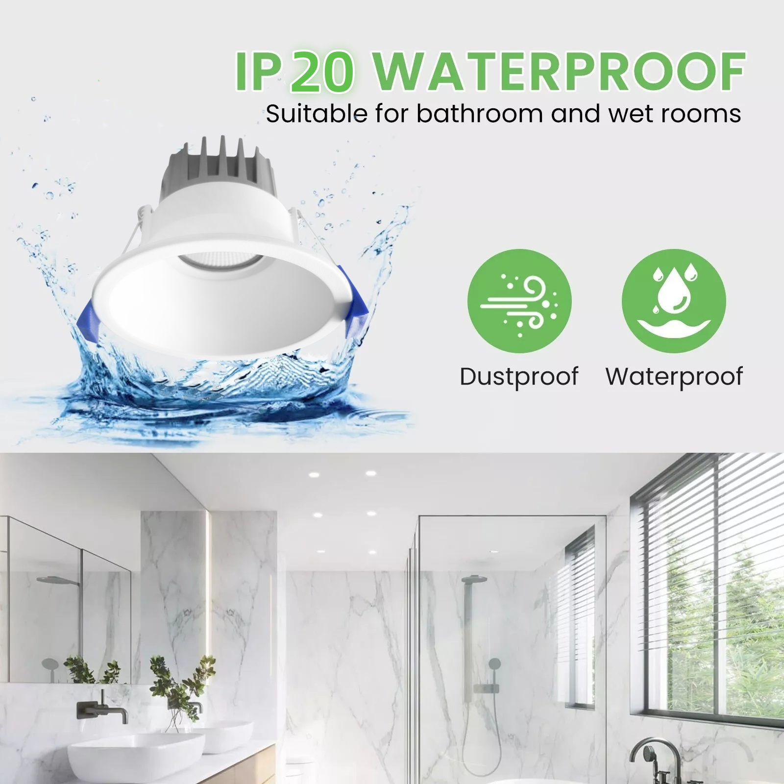 DL28  Light IP20 Waterproof LED Downlight 10W 12W Recessed Ceiling Light for Outdoor Bathroom Balcony Hotel  Mall spotlight led light