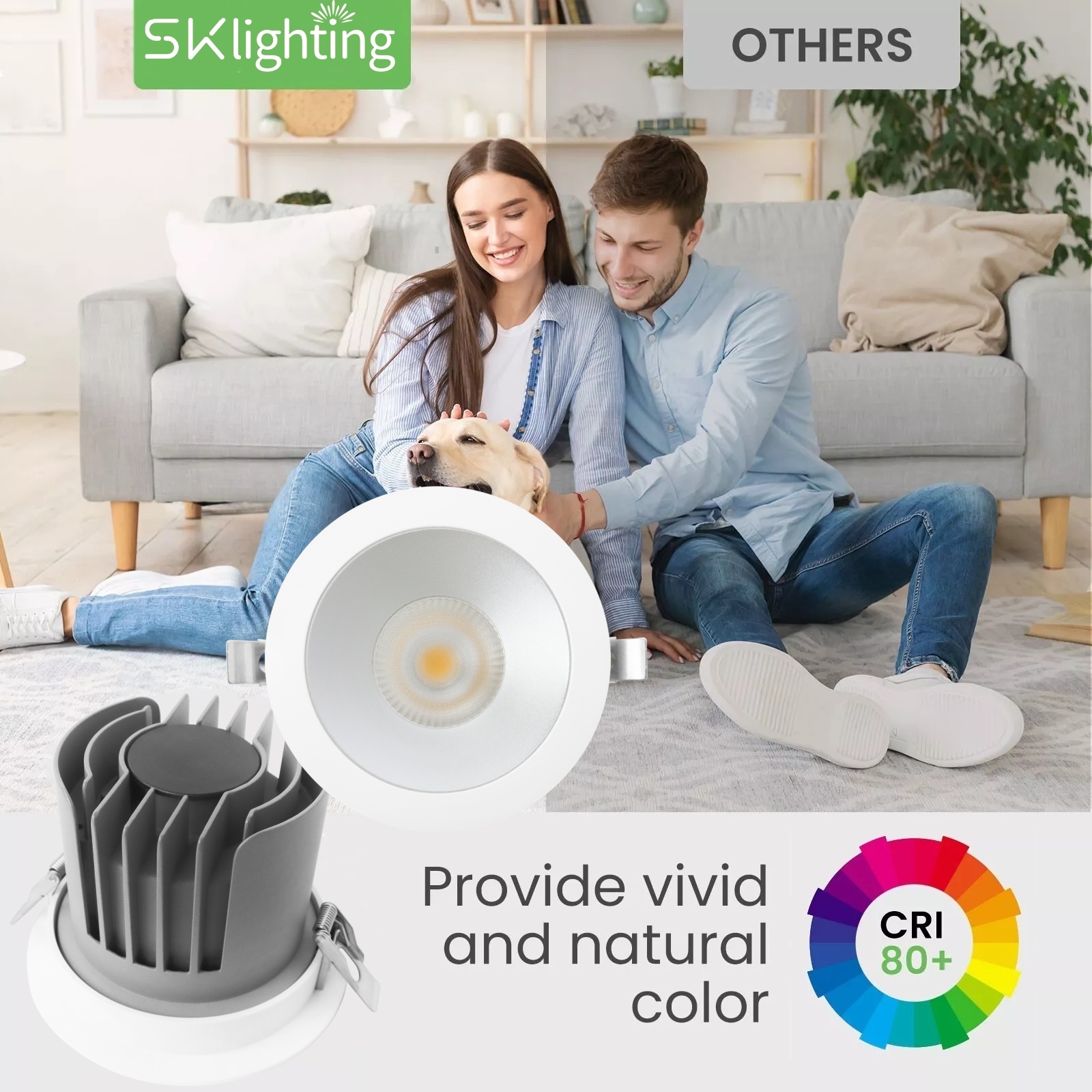 DL27 Color non flickering ceiling recessed downlight antiglare ip20 spotlight dimmable 12w 18w 28w 36w light emitting diode spotlight
