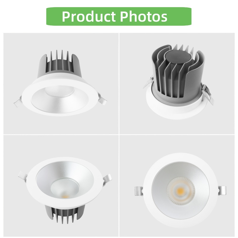 DL27 Color non flickering ceiling recessed downlight antiglare ip20 spotlight dimmable 12w 18w 28w 36w light emitting diode spotlight