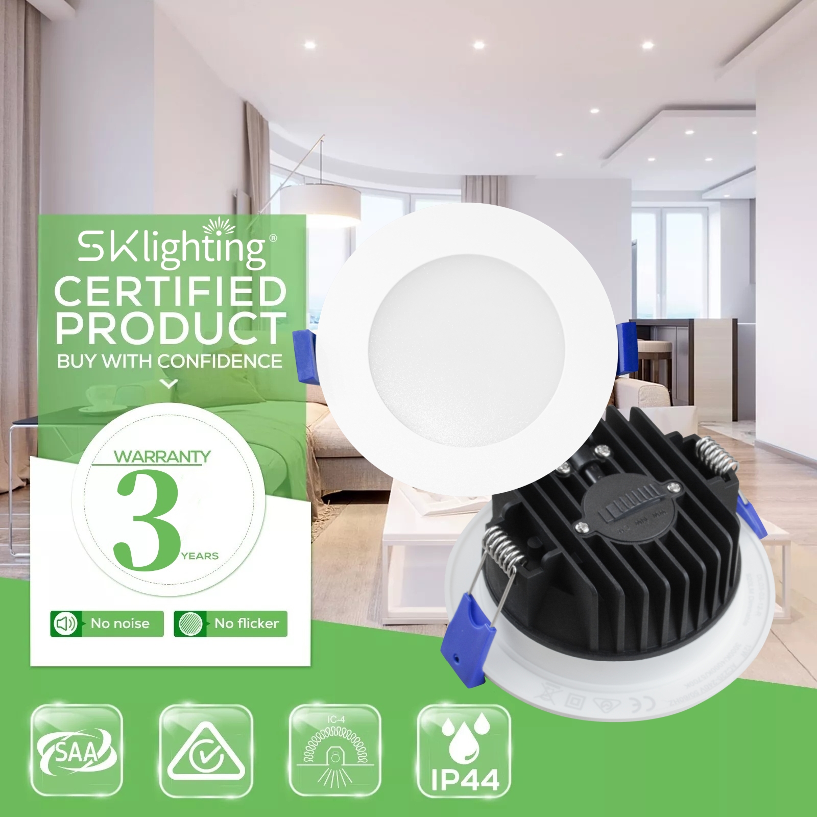 DL03-F Hot light emitting diode downlight 10w 3CCT waterproof IP54 triac dimmable CE SAA spotlight light emitting diode adjustable downlight living room light emitting diode light