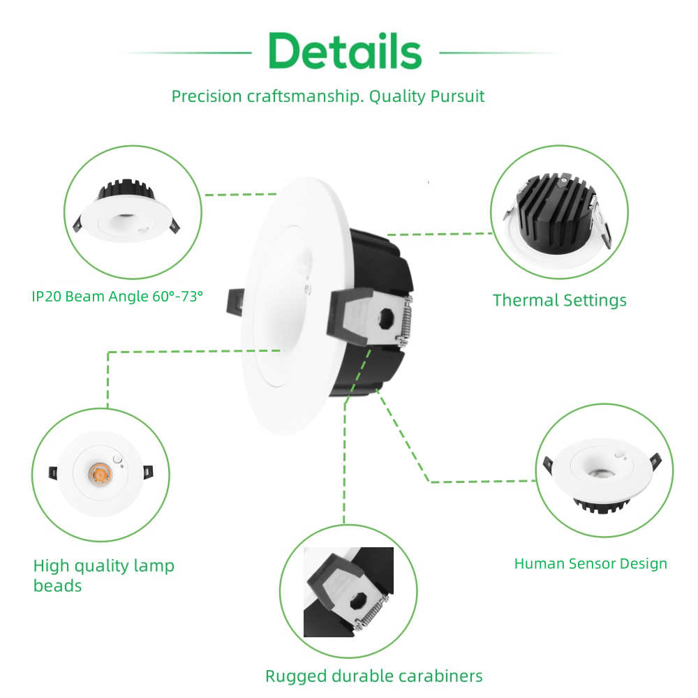 DL30 Induction downlight Light IP20 Waterproof LED Downlight 9W 12w 18w 24W Recessed Ceiling Light for Outdoor Bathroom Hotel  Mall spotlight 90mm cutout