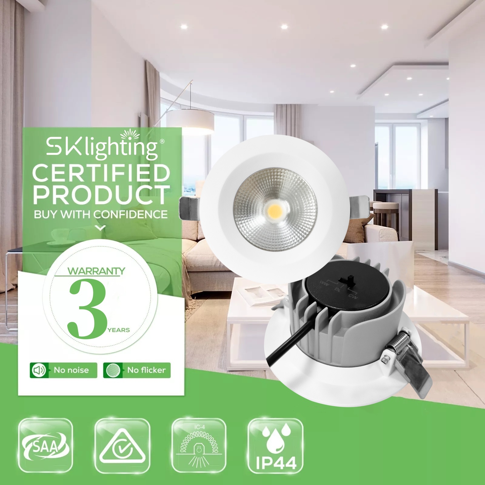 DL26 LED Downlight Cob Ce Saa 3cct High Lumen Anti-Glare LED Downlight 12W Aluminium Dimmable Recessed Ceiling SMD LED Downlight