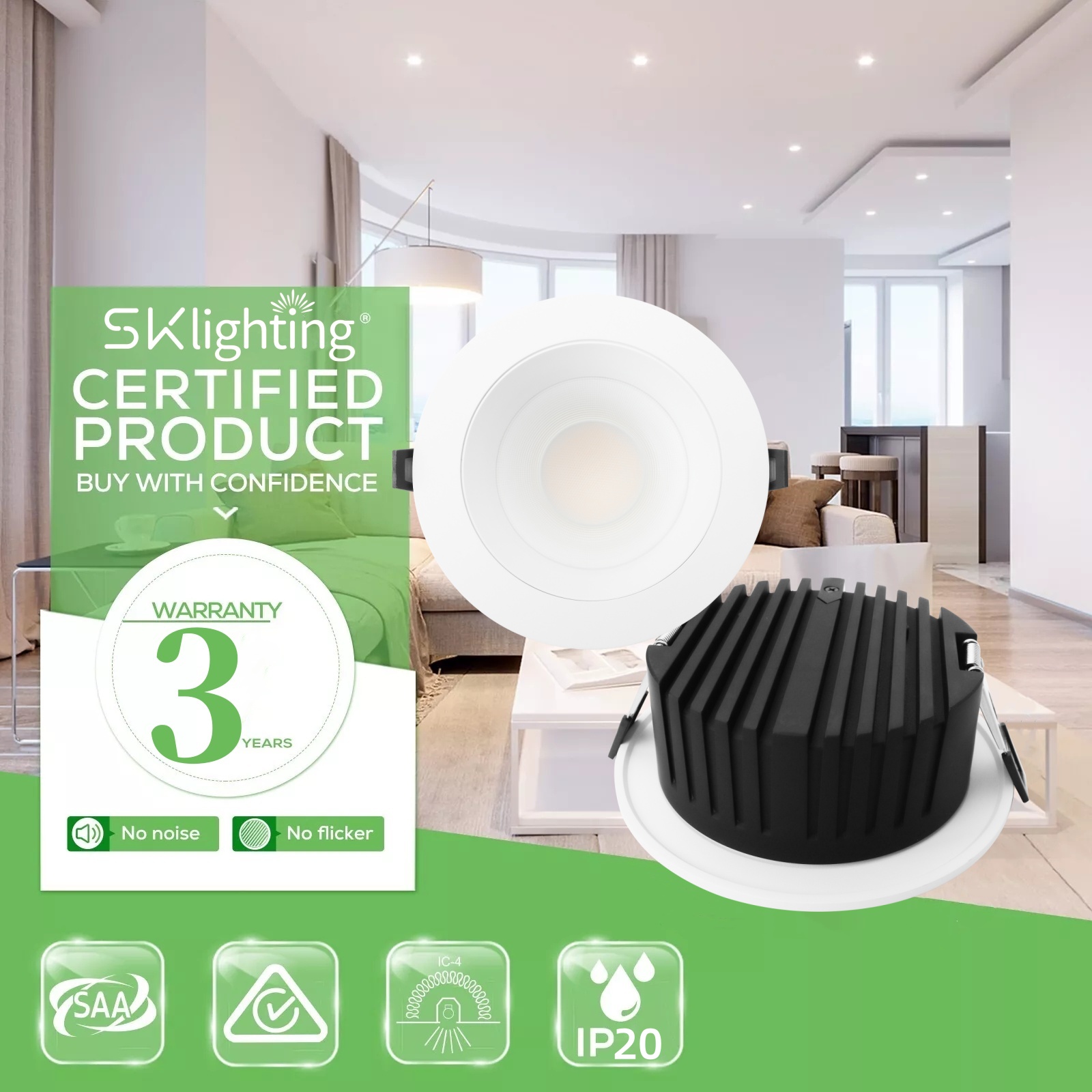 DL30 Light IP20 Waterproof LED Downlight COB SAA 9W 12w 18w 24W Recessed Ceiling Light Outdoor Bathroom Balcony Hotel  Mall spotlight