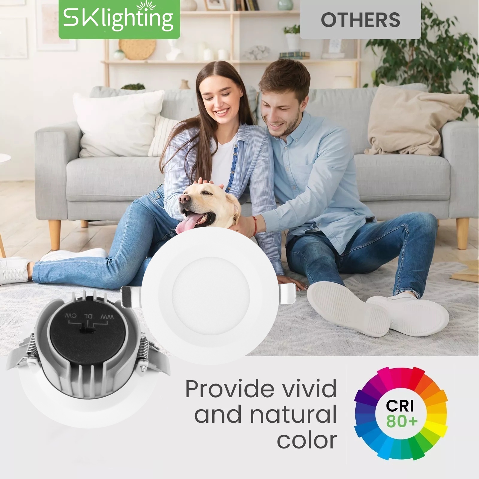 DL25 Led Downlight 15W Ssa 3cct CE 220V-240V SMD Dimmable Embedded Hole Lamp Decoration Hotel Living Room Light Aluminum Downlight