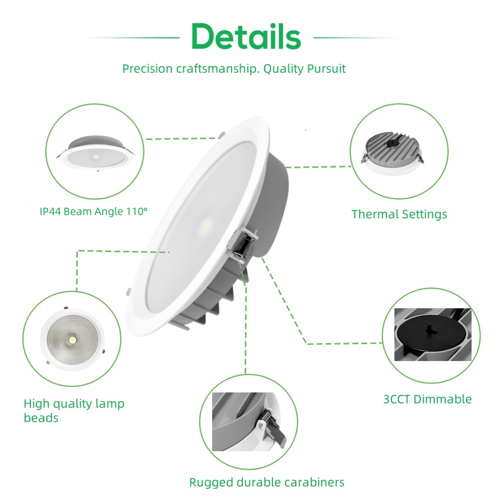 DL26 LED Downlight 30w Saa Cob Cct Ce Embedded Home Office Engineering Dedicated Dimmable Aluminum Adjustable Lamp Led Ceiling Lights