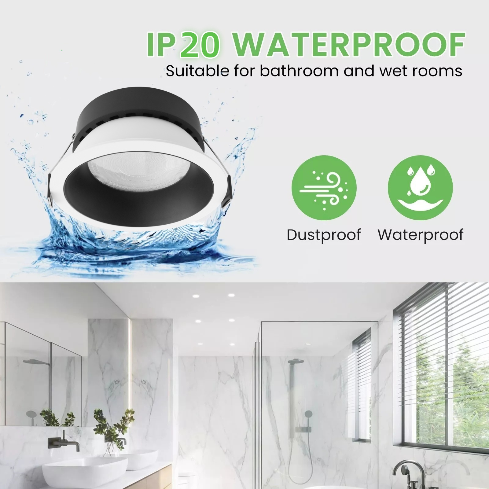 DL29 Dali Dimmable Aluminum Under Spotlight 12W 18W 24W 36W 42W SMD Ceiling Recessed Round CCT Variable Downlight, Hotel Superstore