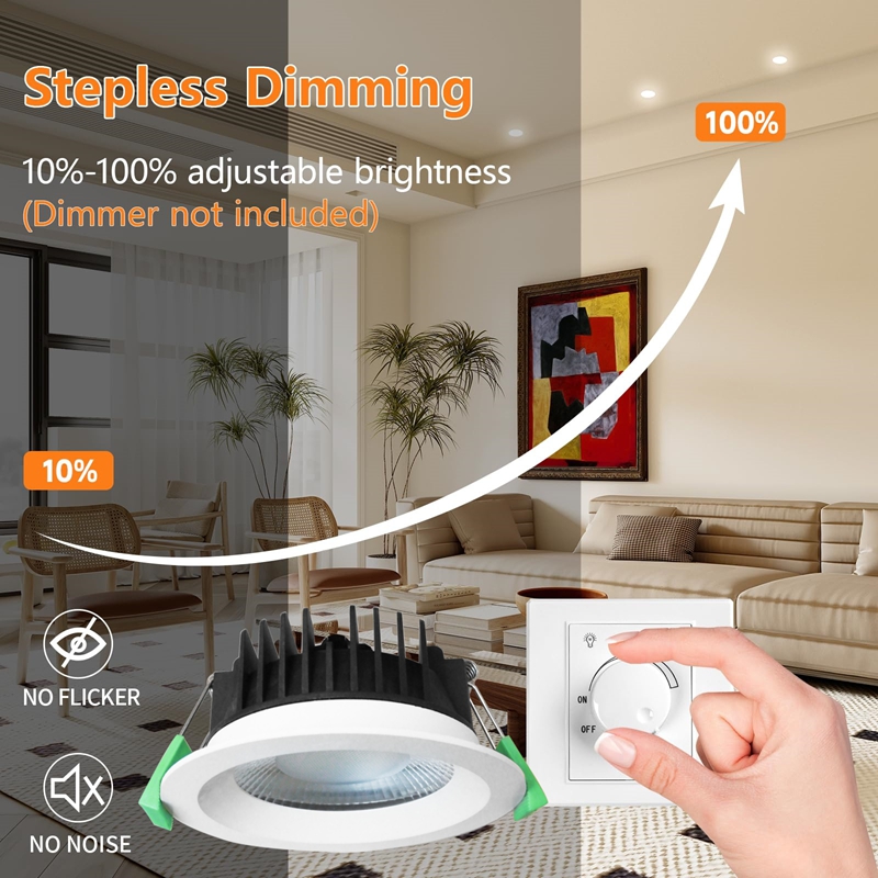 DL40-L IP54 Dimmable Light Emitting Diode Downlight 10w 90mm Commercial Spotlight Anti-Glare Recessed Light Emitting Diode Spotlight SMD Lens Modern 3CCT SAA Aluminum
