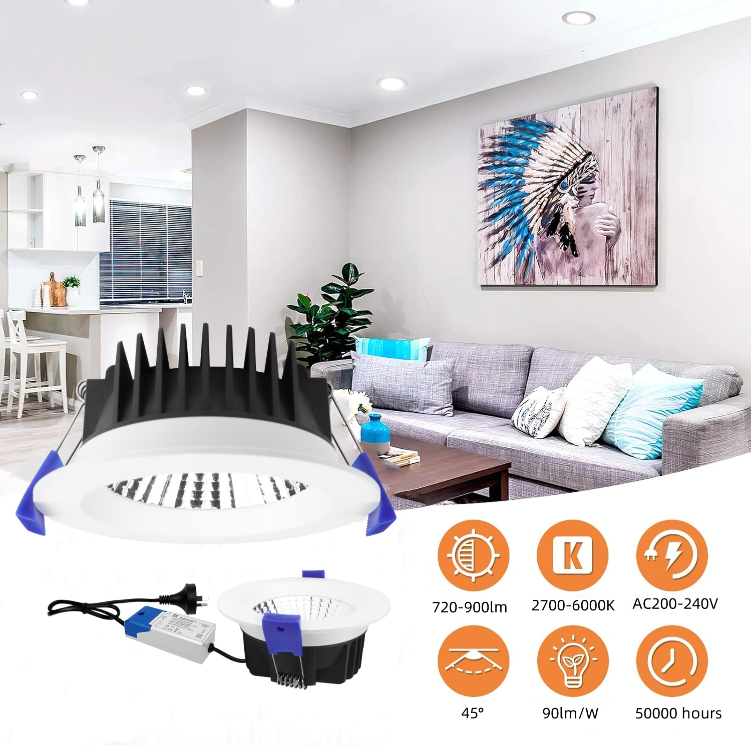 DL40-R Downlight OEM ODM Waterproof IP54 Recessed Mount Round 10W 90mm Light Emitting Diode Spotlight 3cct saa Dimmable Aluminum Light Emitting Diode Downlight