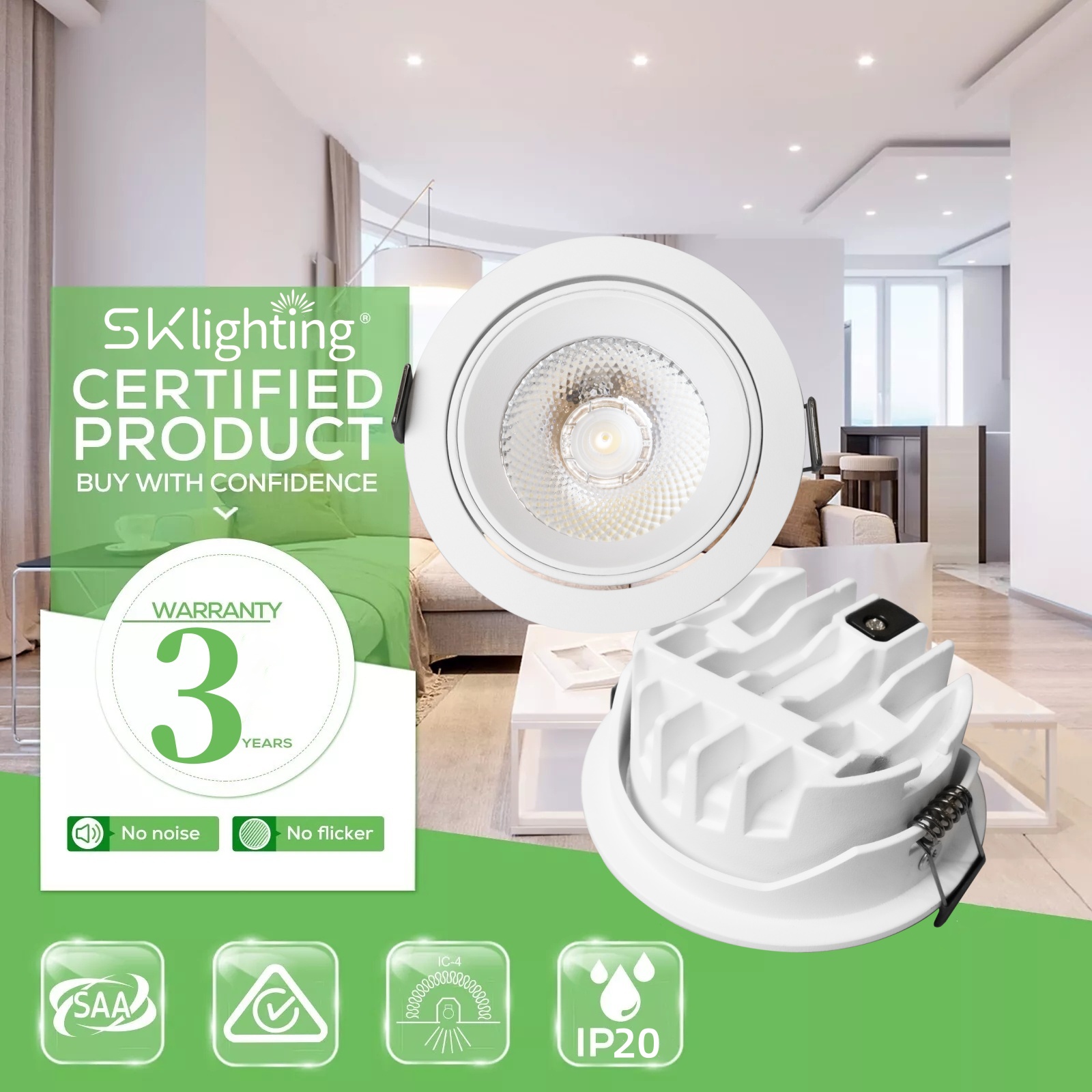 DL36 Anti Glare Focus Indoor Office Commercial Hotel Supermarket Office Shop Die-Cast Aluminum Spotlight Light Light Emitting Diode Spotlight