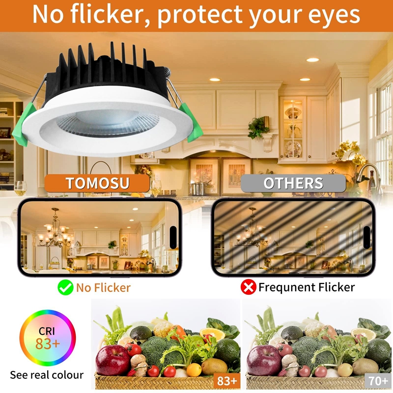 DL40-L IP54 Dimmable Light Emitting Diode Downlight 10w 90mm Commercial Spotlight Anti-Glare Recessed Light Emitting Diode Spotlight SMD Lens Modern 3CCT SAA Aluminum