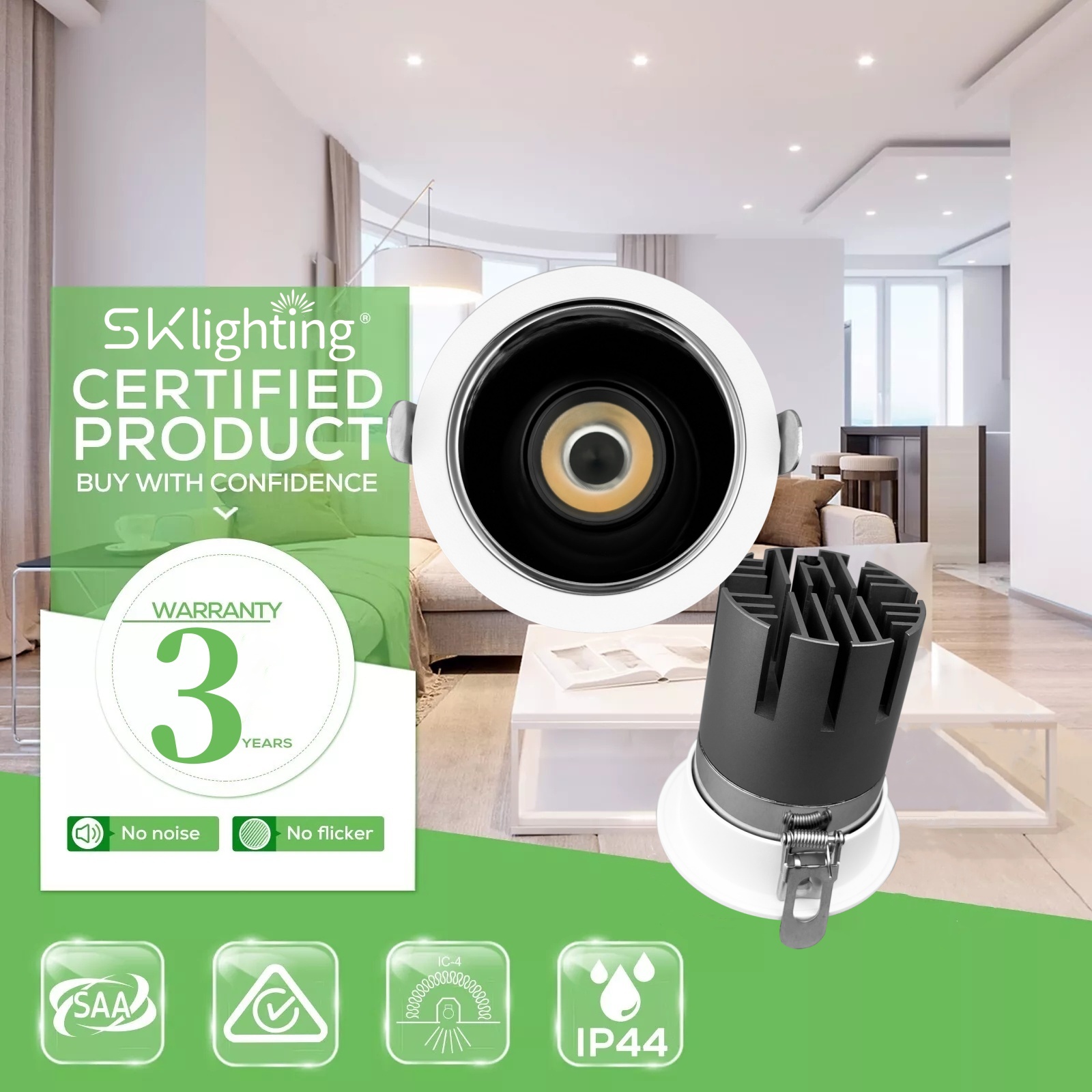 DL35  Anti Glare Focus Indoor Office Commercial Hotel Supermarket Office Store 7W 12W 15W Light Emitting Diode Spotlight