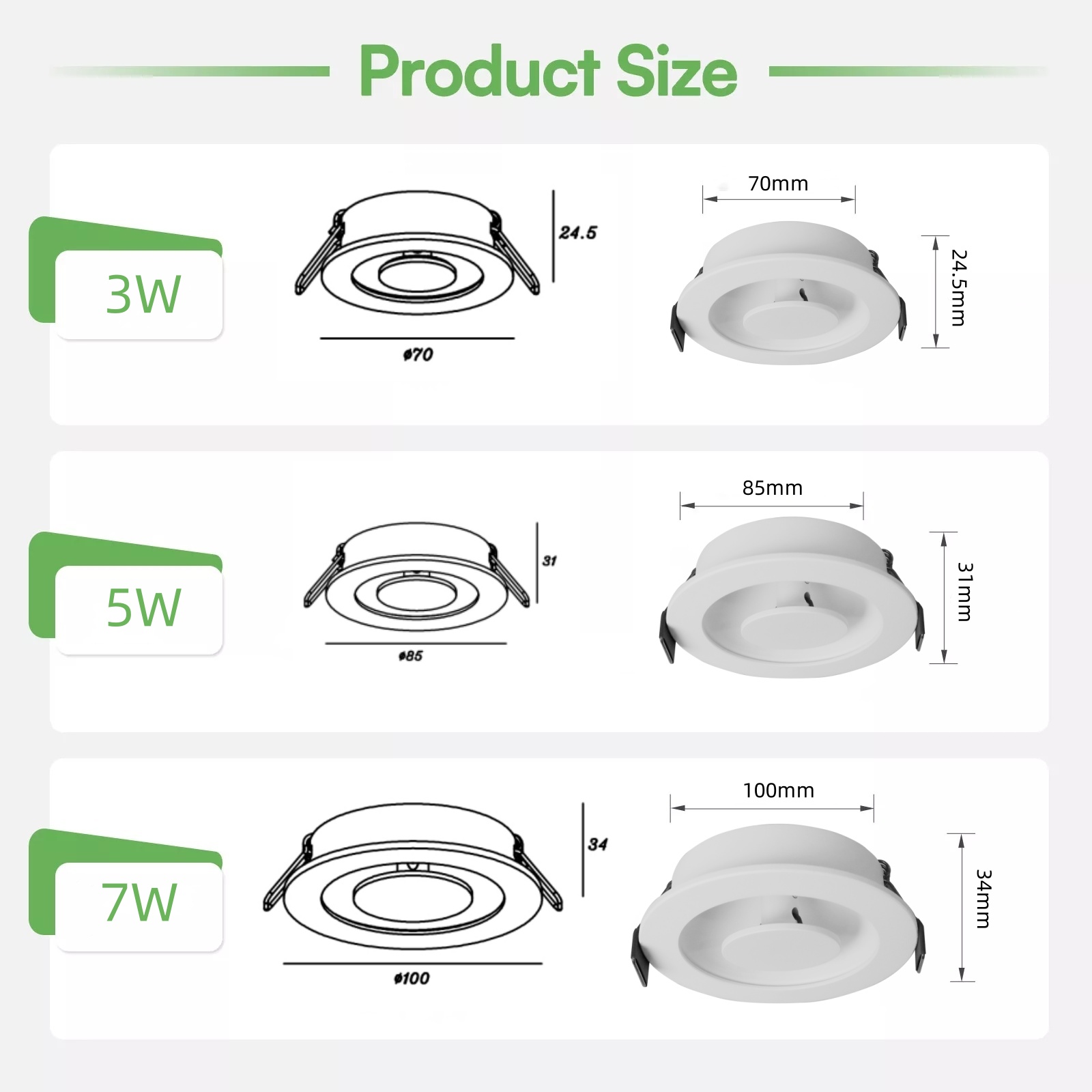 DL35 Commercial Lighting Shop Decoration Adjustable Anti-Glare Aluminum Efficient Reflective Design Recessed Light IP20 LED Downlight Gray