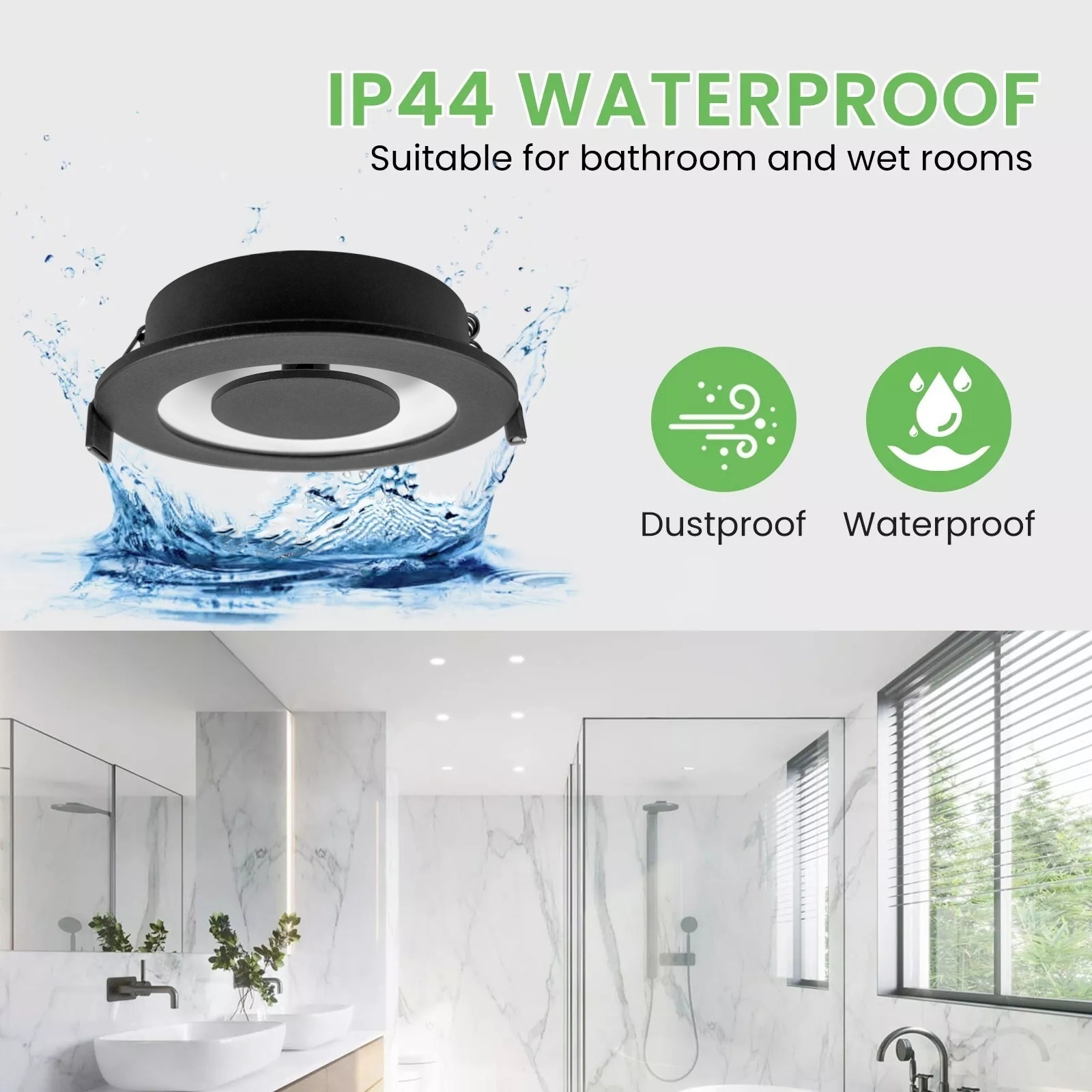 DL35 Commercial Lighting Shop Decoration Adjustable Anti-Glare Aluminum Efficient Reflective Design Recessed Light IP20 LED Downlight Black