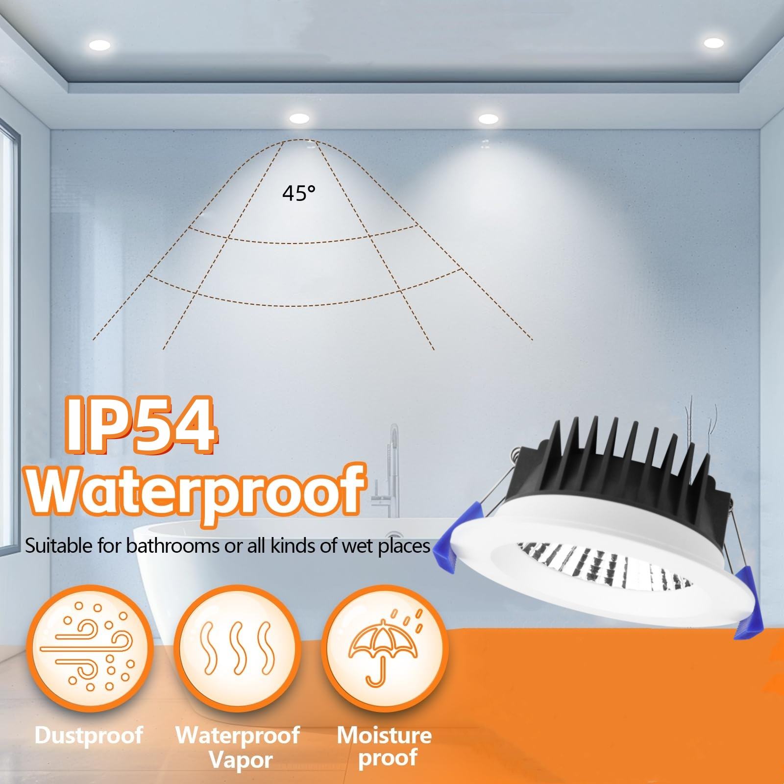 DL40-R Downlight OEM ODM Waterproof IP54 Recessed Mount Round 10W 90mm Light Emitting Diode Spotlight 3cct saa Dimmable Aluminum Light Emitting Diode Downlight