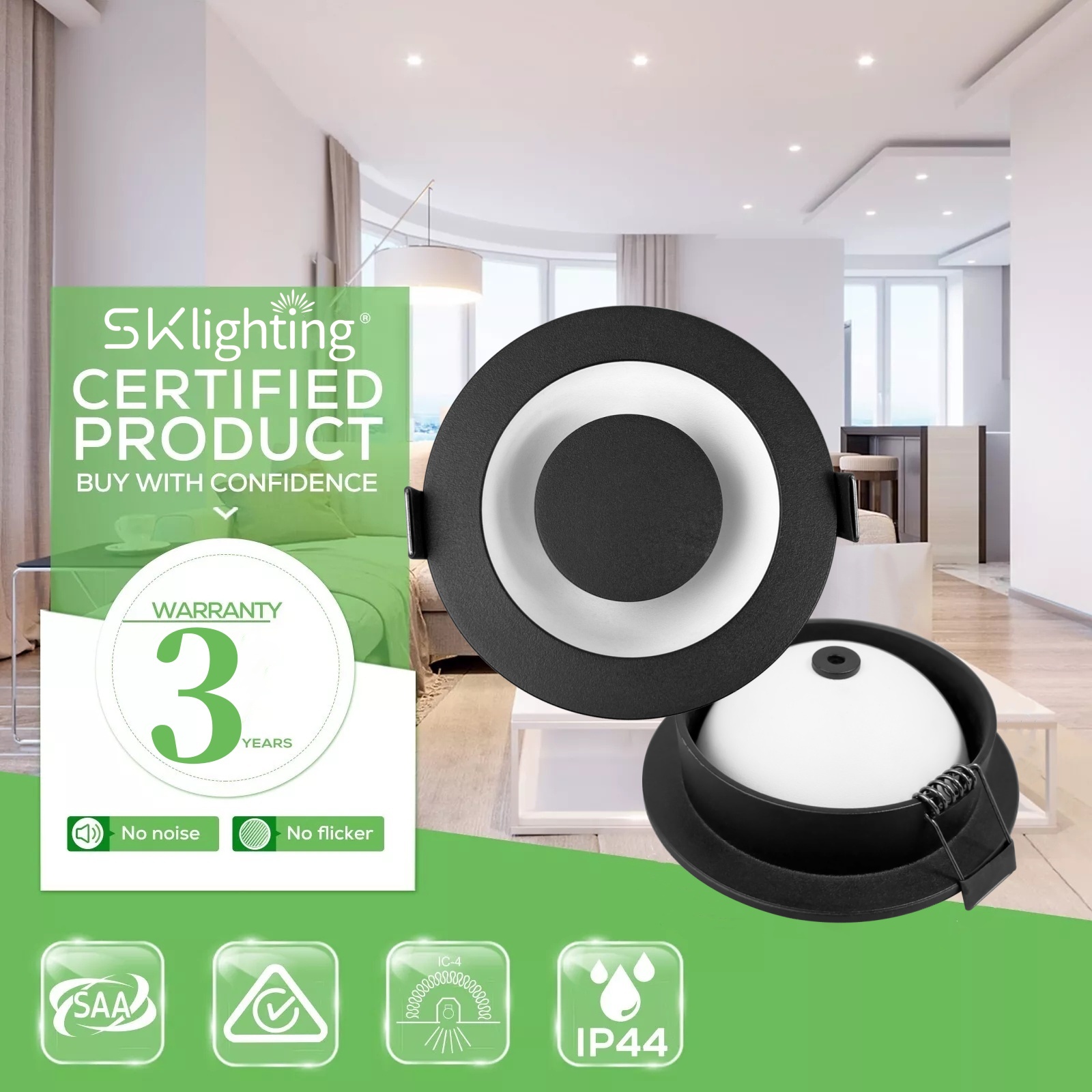 DL35 Commercial Lighting Shop Decoration Adjustable Anti-Glare Aluminum Efficient Reflective Design Recessed Light IP20 LED Downlight Black
