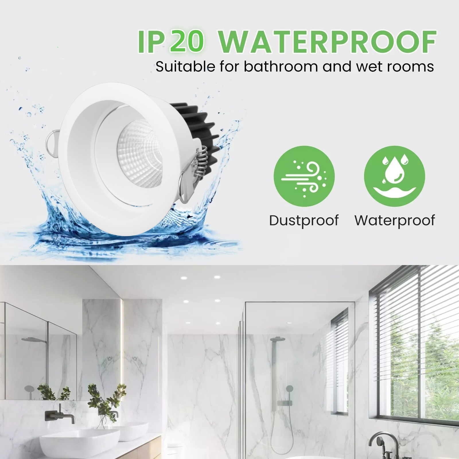 DL39 Aluminum switchable 12 w round rotating high output 3 CCT light emitting diode downlight modern ceil dimmable adjustable home hotel light