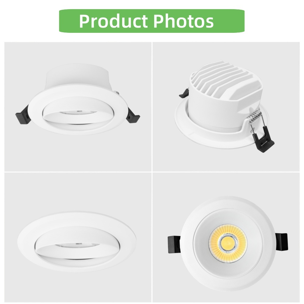 DL37 Light emitting diode downlight 15w dimmable switchable brightness 3CCT cob continuous aluminum CE for lighting living room home