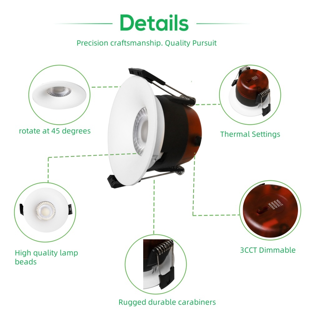 DL33 Custom Ip65 Fire Rated Ceiling Recessed COB Spotlights Anti-Glare Led Spotlights