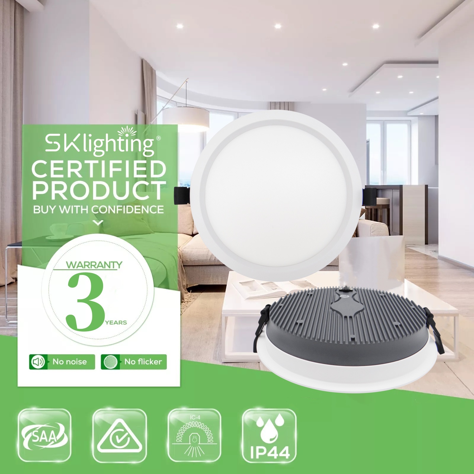 DL34  Light Emitting Diode Downlight Ip44 Smd 4 8 Inch Dimmable Fixture Commercial CCT 9w 12w 20w 30w 40w Smart SMD Recessed Light Emitting Diode Downlight Housing