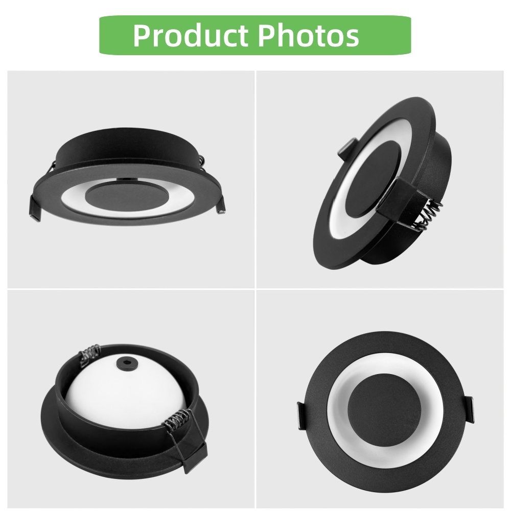 DL35 Commercial Lighting Shop Decoration Adjustable Anti-Glare Aluminum Efficient Reflective Design Recessed Light IP20 LED Downlight Black