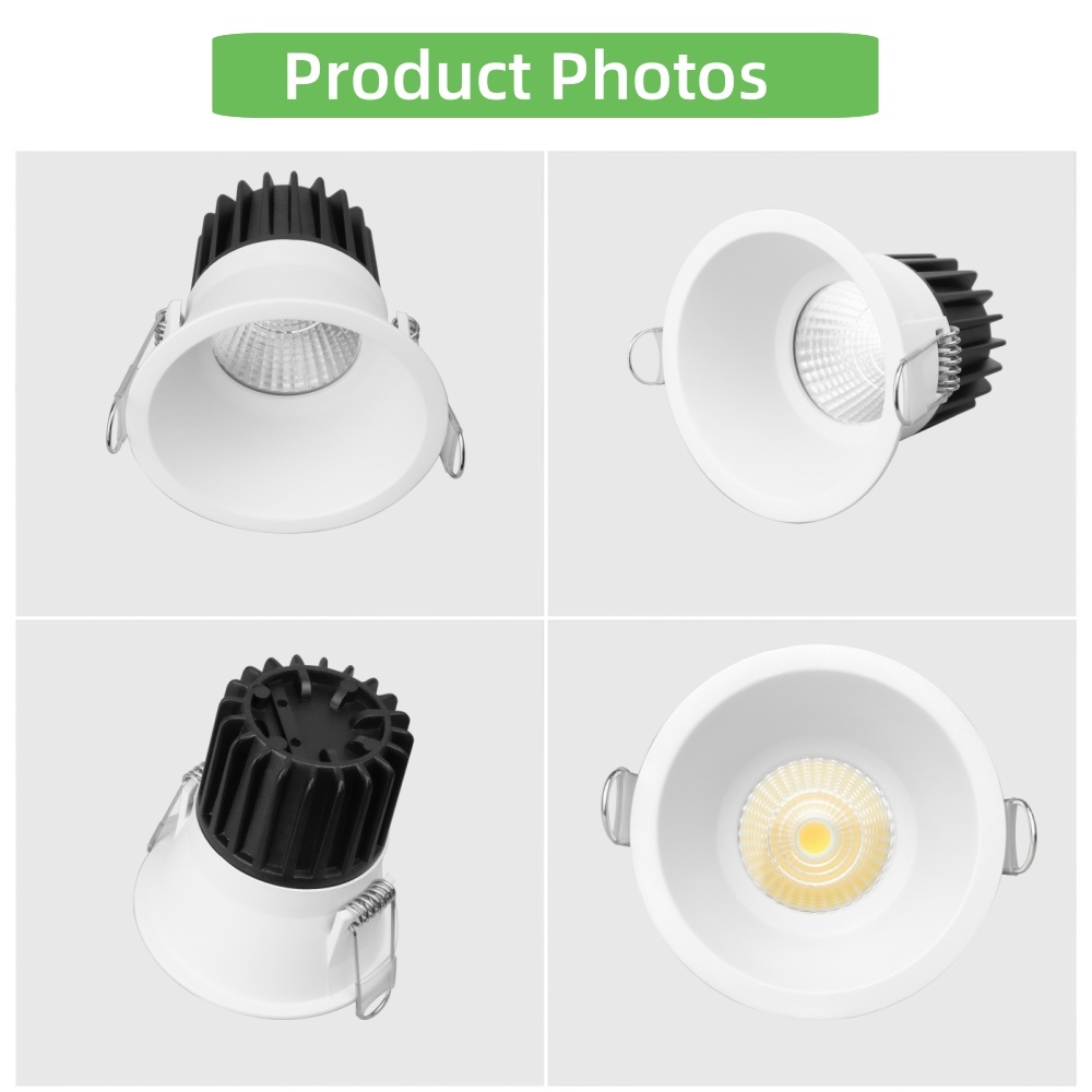 DL38 COB Recessed Light High Brightness Home Lighting Easy Installation Round 8w Indoor Ceiling Recessed Light Emitting Diode Downlights