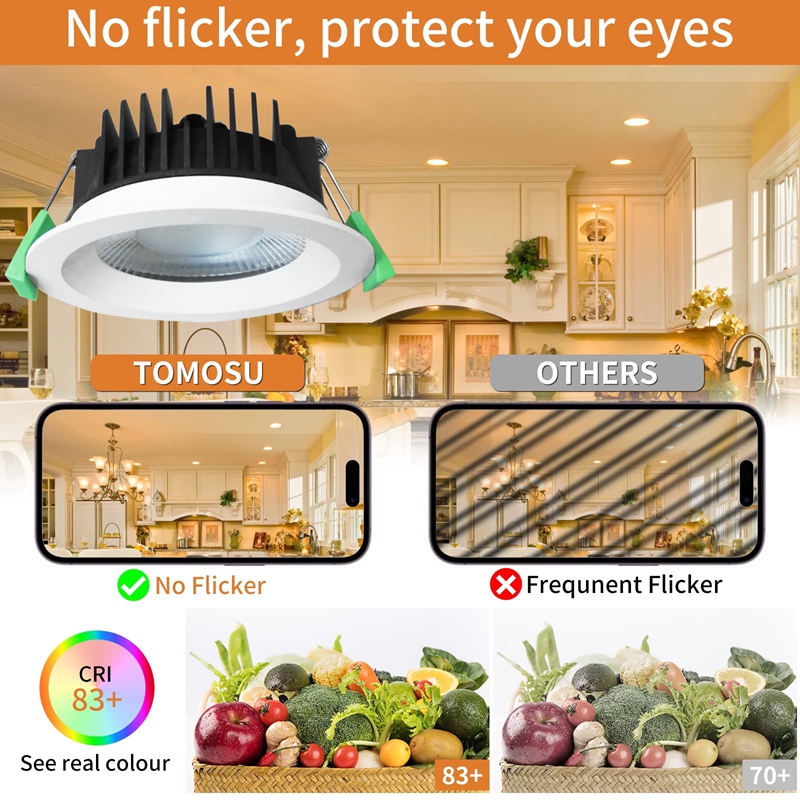 DL40-L IP54 Dimmable Light Emitting Diode Downlight 10w 90mm Commercial Spotlight Anti-Glare Recessed Light Emitting Diode Spotlight SMD Lens Modern 3CCT SAA Aluminum