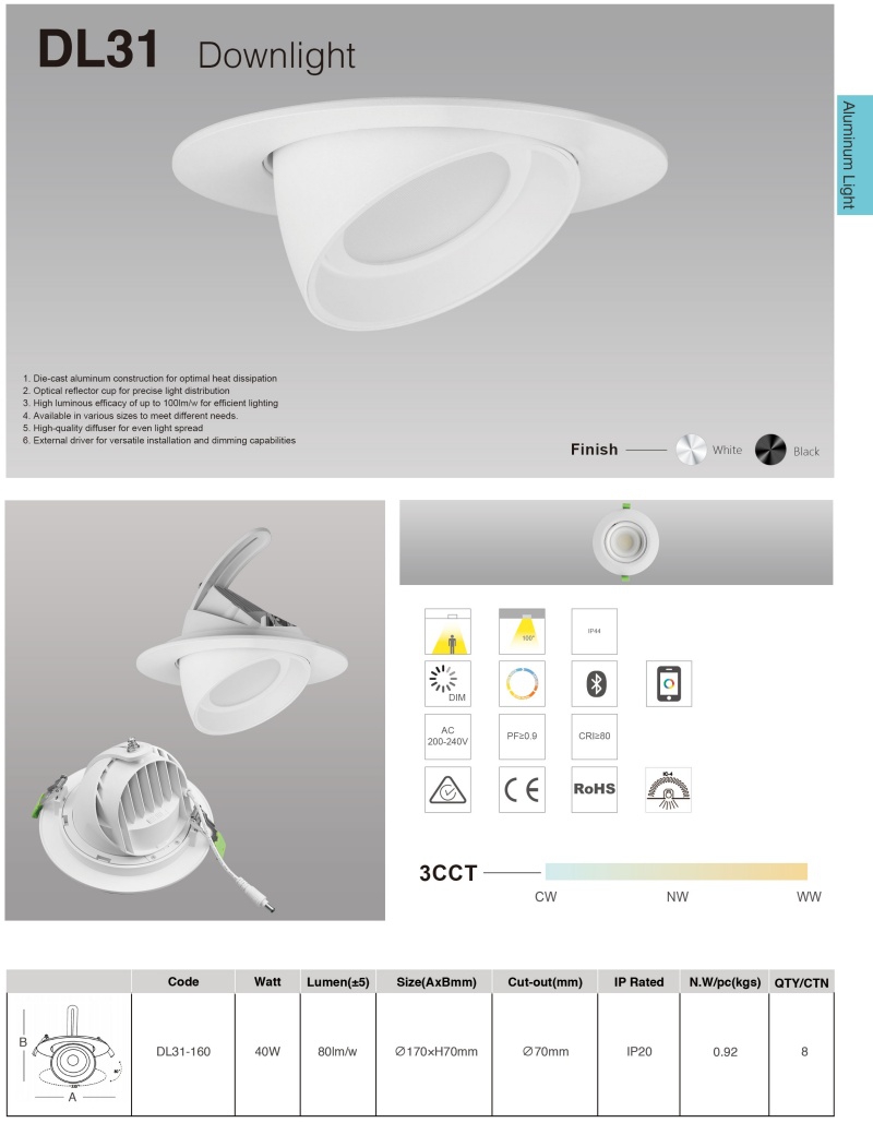 DL31 Clothing Store Background Light adjustable Angle Led Light 30w Elephant Nose Light elephant Trunk Spotlight