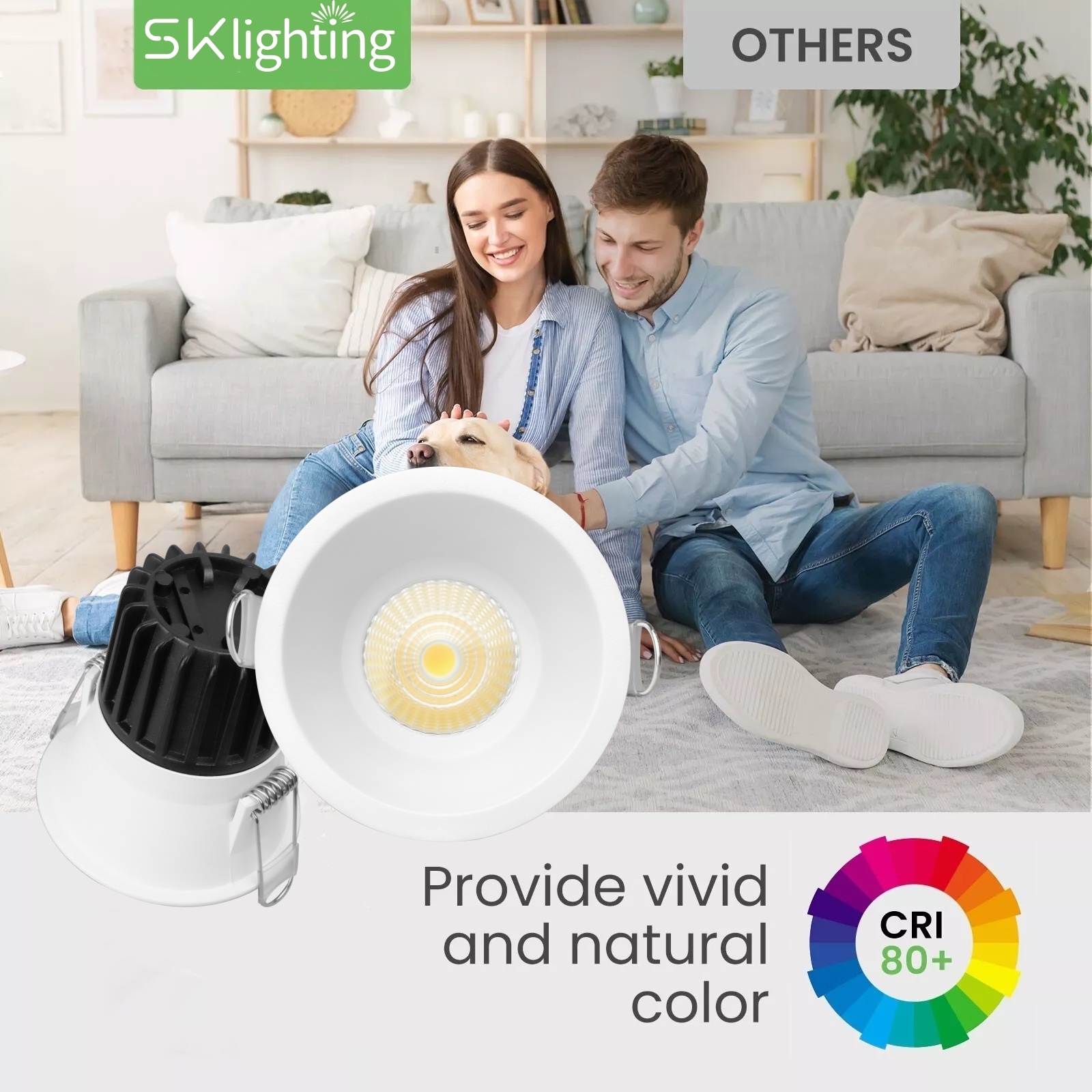 DL38 COB Recessed Light High Brightness Home Lighting Easy Installation Round 8w Indoor Ceiling Recessed Light Emitting Diode Downlights