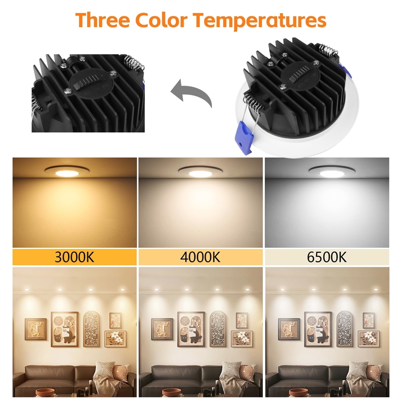 DL40-F Ultra Slim LED Downlight SAA Recessed Ceiling 10W 90MM mm Tri-color CCT LED Dimmable Downlight High Quality Australia Downlights