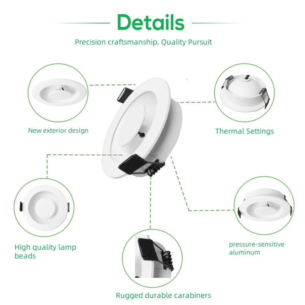 DL35 Commercial Lighting Shop Decorative Adjustable Anti-Glare Aluminum Efficient Reflective Design Recessed Light IP20 Light Emitting Diode Downlight white