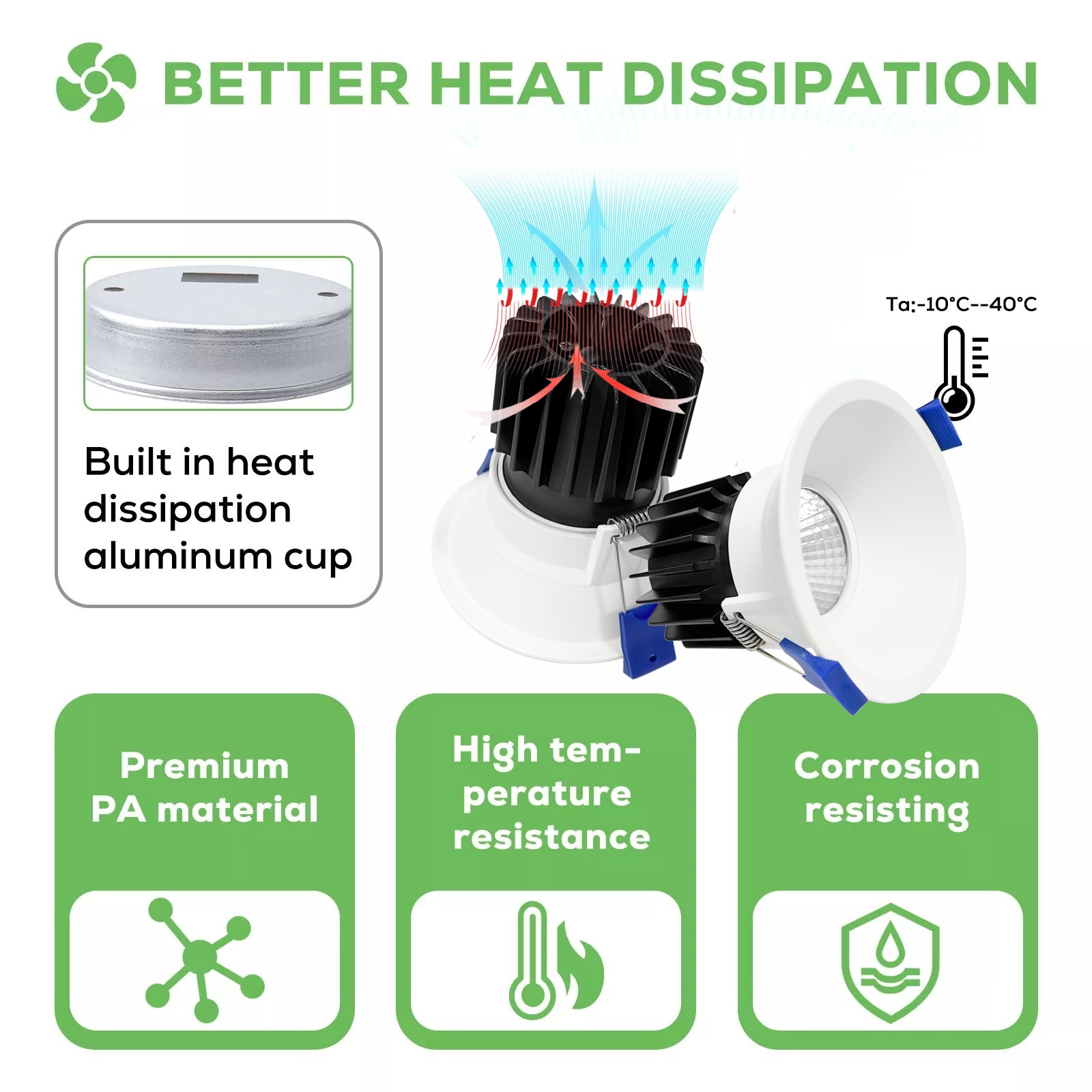 DL38 Light Emitting Diode Downlight Indoor Home Office COB Downlight 5w 7w 12w 18w Architectural Light Emitting Diode Downlight