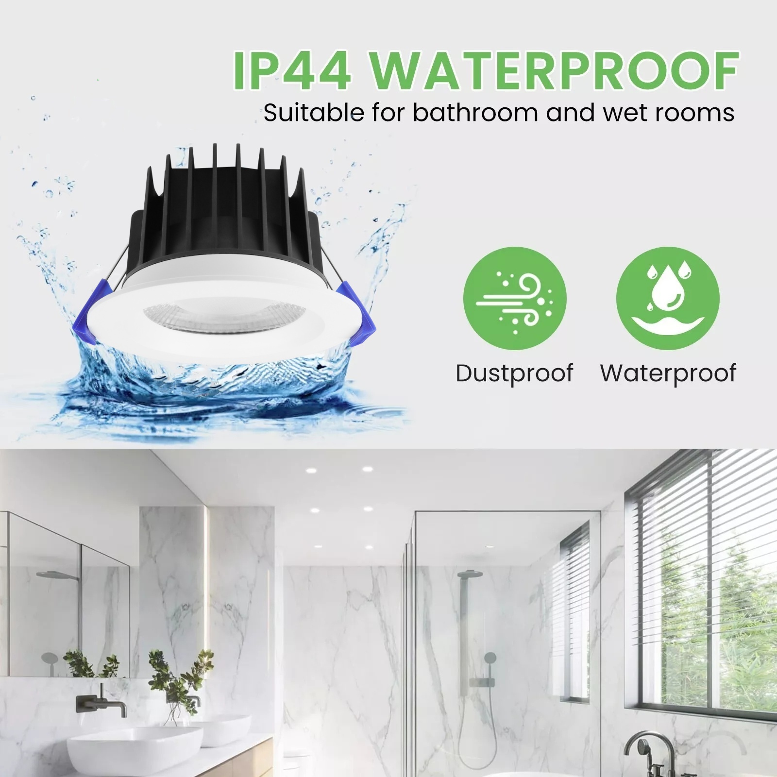 DL41-L led downlights 8w 9w saa ce emitting diode lamp 3CCT dimmable Australian standard IP44 waterproof antiglare spotlight 90mm light