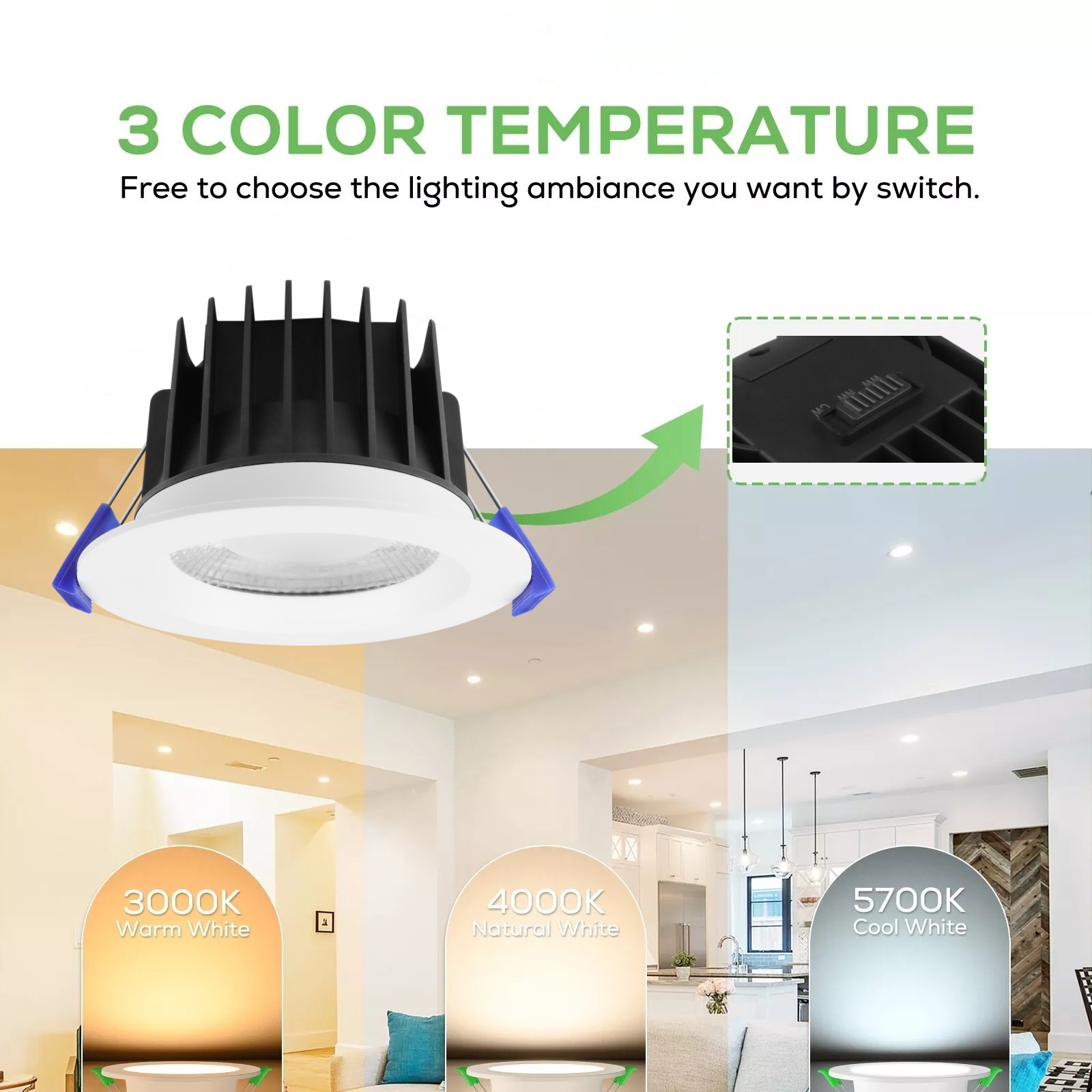 DL41-L led downlights 8w 9w saa ce emitting diode lamp 3CCT dimmable Australian standard IP44 waterproof antiglare spotlight 90mm light