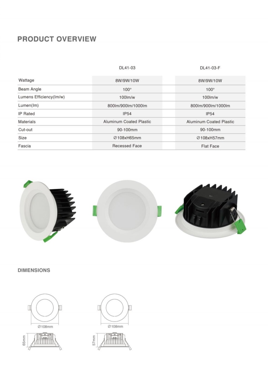DL41 Led downlight 9w10w 90mm 3cct saa black ip54 waterproof anti-glare dimmable led downlight Australia led ceiling lamp spotlight