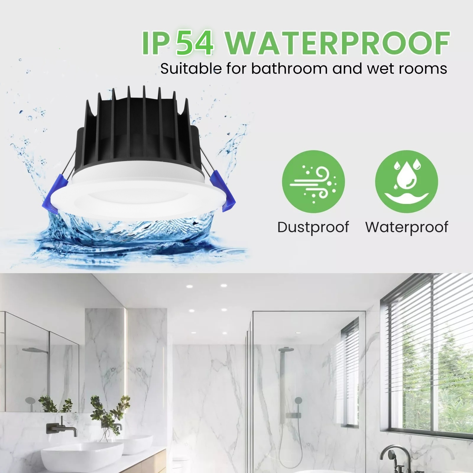 DL41 Modern indoor downlight 10w recessed tri colour downlight IP54 waterproof 3CCT dimmable anti-glare saa downlights 90mm spotlight