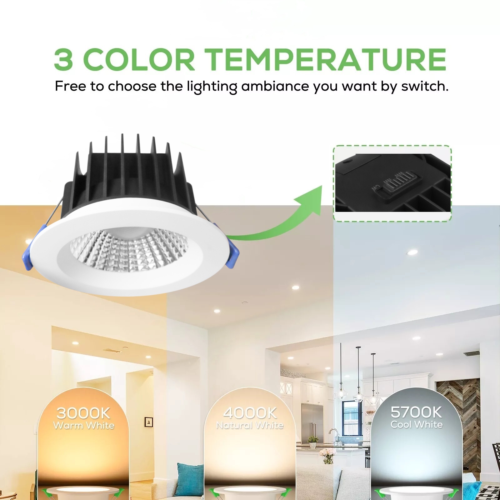 DL41-R SAA certified downlight 8w 9w 90mm  indoor 3CCT recessed dimmable downlight Australia IP54 waterproof antiglare spotlight lamp