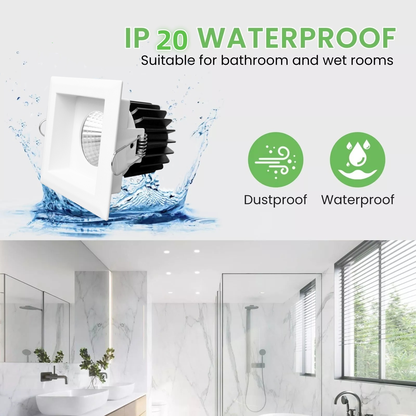 DL43 12 w White High Optical Cast Aluminum Body Adjustable 3 CCT Switchable Square Round Light Emitting Diode Downlight Ceiling Dimmable Downlights