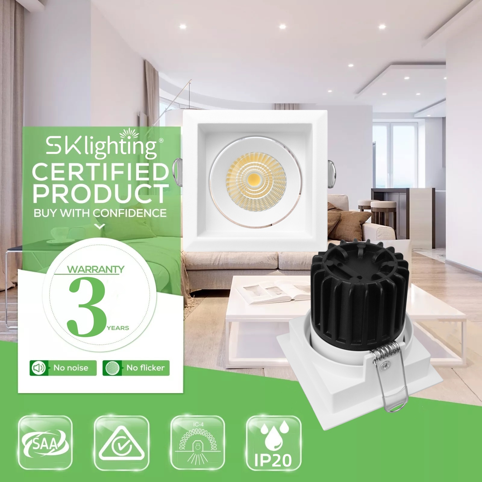 DL49 SAA Australia Standard High LED Brightness Downlight Indoor Home Recessed LED Decorative Clothing Store Downlights
