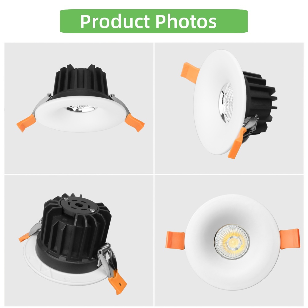 DL44 Recessed Downlight High Brightness Energy Saving COB Spotlight Anti-Glare Die-Cast Aluminum Slim Ceiling Lights