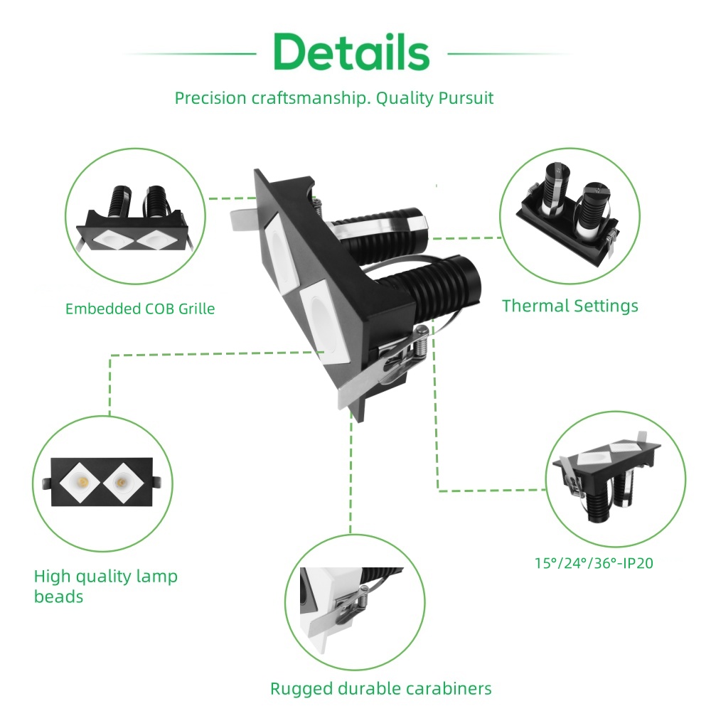 DL42 High-efficiency light-emitting diode downlight for home lighting waterproof hot sale commercial spotlight double hole