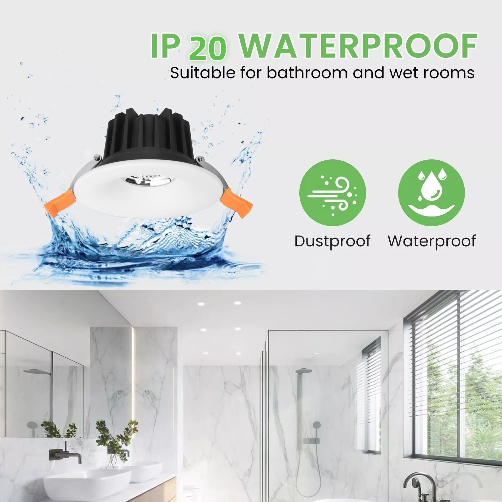 DL44 Recessed Downlight High Brightness Energy Saving COB Spotlight Anti-Glare Die-Cast Aluminum Slim Ceiling Lights