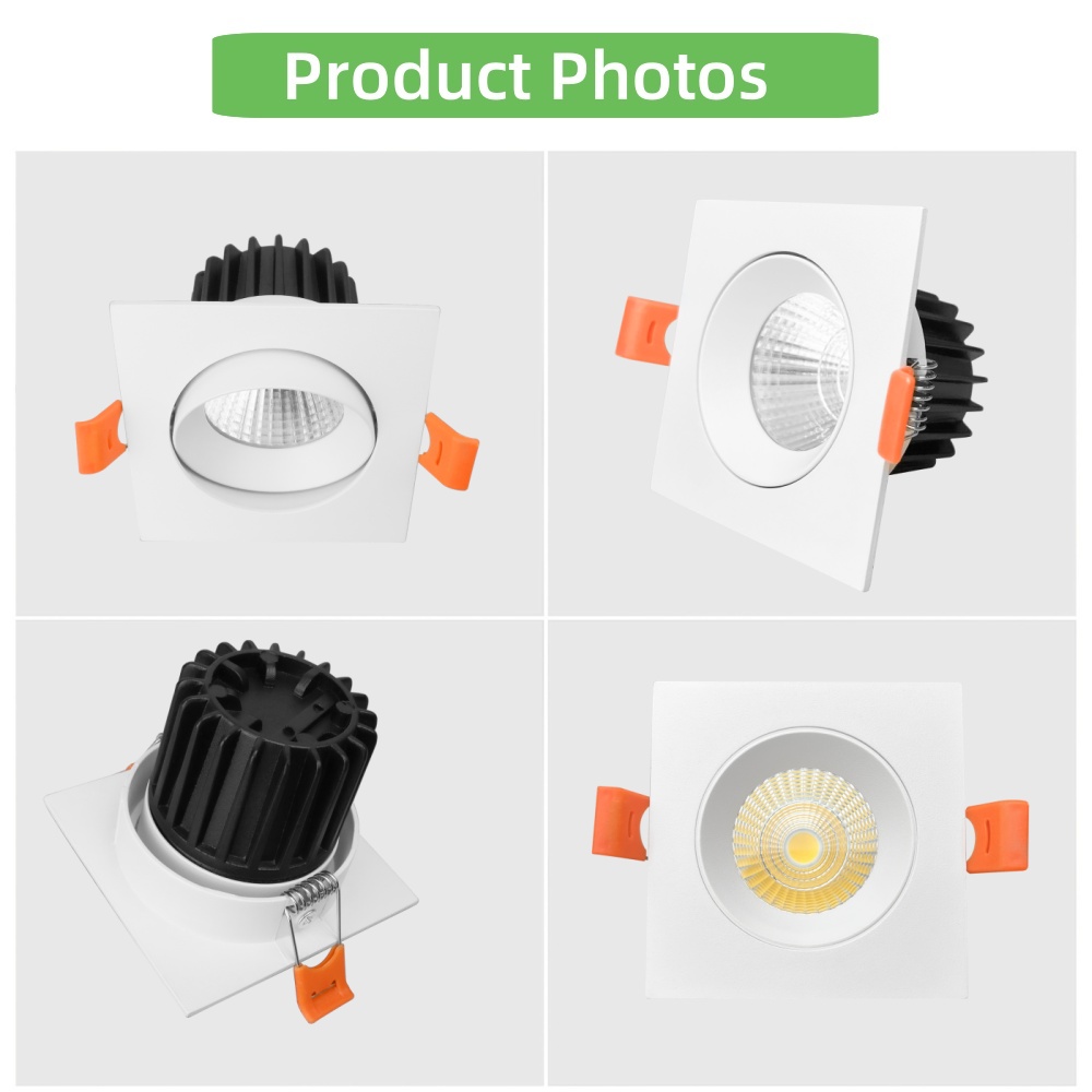 DL46 Commercial Lighting Downlight Die-Cast Aluminum Square Bezel Combination Beam Angle 10W CCT Supermarket Bar Corridor Downlight